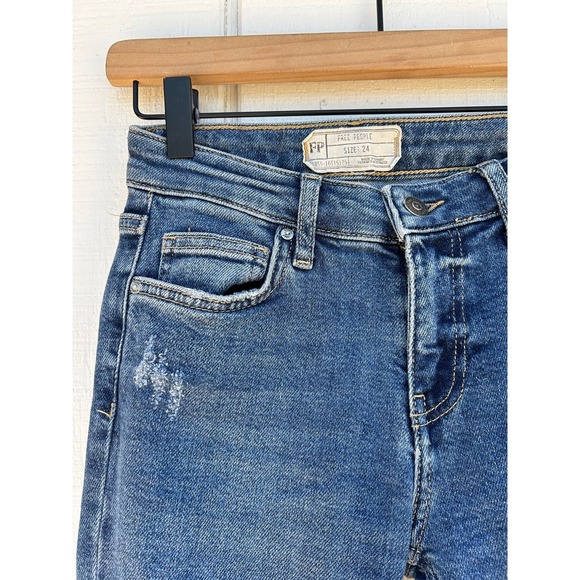 Free‎ People Distressed Flare Jeans – Split Hem- Women's Size 24 - Picture 5 of 6
